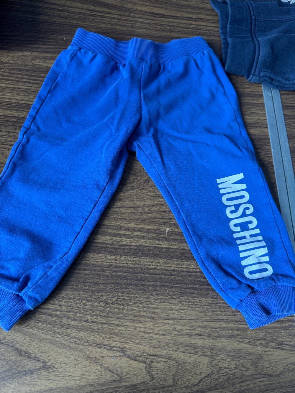 Moschino Kids Bright Blue Logo Joggers